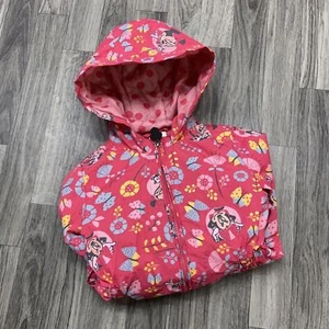 DISNEY Minnie Mouse Full Zip Up Pink Hooded Jacket Girl's Size 4 - Picture 1 of 11