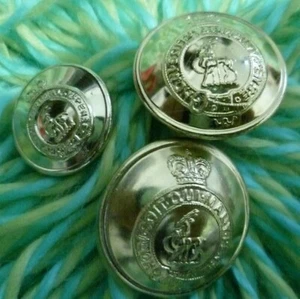 STAYBRITE ROYAL WARWICKSHIRE REGIMENT UNIFORM BUTTON RTR 3 PCS 17 24 MM  - Picture 1 of 3