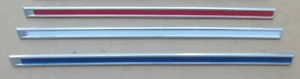NUEVO 1965 Plymouth Fury guardabarros delantero barras de moldura de colores rojo/blanco/azul conjunto - Imagen 1 de 6
