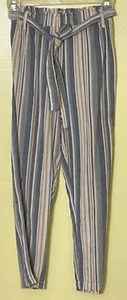 JAPNA GIRLS Pants Striped Elastic Waist w/Belt Size 10 - Picture 1 of 5