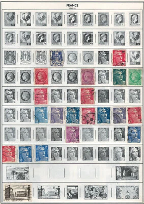 FRANCE 1943-1955 Very Fine Used Stamps Hinged on list : 2 Sides - Image 1 of 4