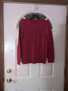 Apt 9 100% Cashmere Red Crew neck Cardigan Size M - Picture 1 of 2