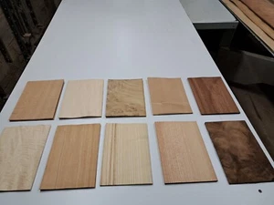 Wood Veneer Sample Pack - 10 PIECES 220mm x 150mm - for marquetry - Pack 236 - Picture 1 of 12