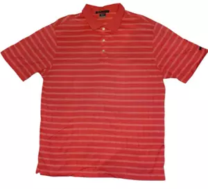 Polo uomo collezione Tiger Woods pesca/corallo a righe Dri Fit Nike Large - Foto 1 di 7