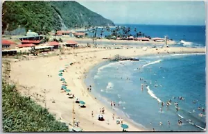 Los Caracas - Vista de su Hermosa Playa Venezuela Beach Umbrellas Postcard - Picture 1 of 2