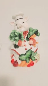 Chef Ceramic Pig Figurine Spring Collection by Corner Ruby Kitchen Décor  - Picture 1 of 4