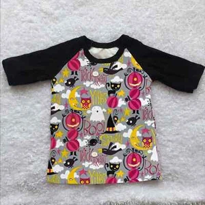 Happy Halloween Boo Vampire 3/4 Raglan Shirt - Picture 1 of 1