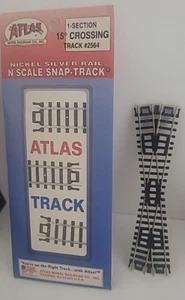 ATLAS #2564 N GAUGE CODE 80 15 DEGREE CROSSING TRACK NEW IN PACKAGE - Picture 1 of 2