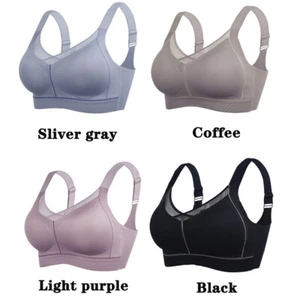 Plus Size Ladies Bras Seamless Non-wired Sport Brassiere Lace Edge Sexy Lingerie - Picture 1 of 18