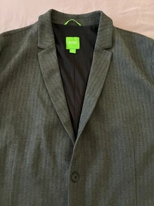 Men's HUGO BOSS Black Gray Herringbone Jacket Blazer 44R 44 REG NWoT - Picture 1 of 10