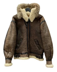 Avirex B-3 Suede Sheepskin Flight Jacket Brown Size 36 Used - Picture 1 of 10