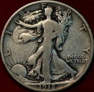 1918 Philadelphia Mint Silver Walking Liberty Half - Picture 1 of 2