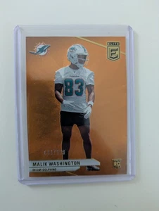 Malik Washington NFL Donruss Elite Orange RC Rookie Miami Dolphins Gold /399 - Bild 1 von 5