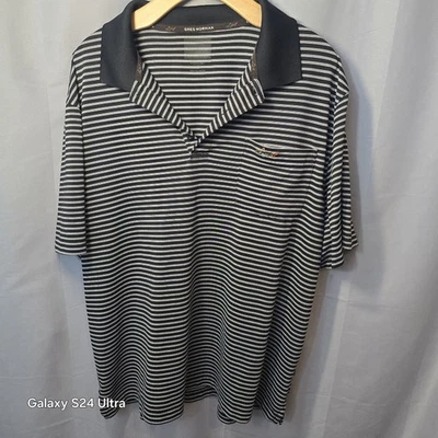 Polo Gregory Norman Rayas Blanco y Negro Talla XL Foto 1 de 4