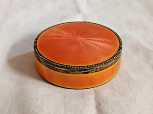 Vintage 935 Silber Dose mit Guilloche Emaille - Art Deco Stil - Bild 1 von 15