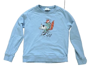 Maison Kitsuné NYC Fox Graphic Sweatshirt – Light Blue – Unisex size M - Picture 1 of 6