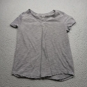 Mossimo Top Damen groß schwarz gestreift Kurzarm leicht - Bild 1 von 6