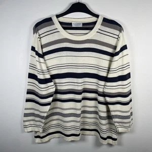 Cotswold Collection Gestreifter Pullover Pulli Creme 3/4 Arm Damen Größe XL - Bild 1 von 18