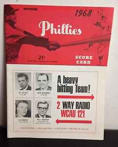 1968 Philadelphia Phillies v Pittsburgh Pirates Unscored Scorecard, Program Mint - Picture 1 of 6
