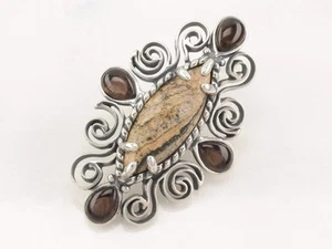 Relios Jasper, Smoky Quartz Sterling Silver Pendant - Picture 1 of 5