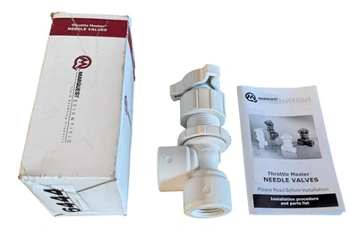 Угловой игольчатый клапан, 1/2 дюйма NPT, полипропилен, MARQUEST SCIENCE NA-500-PPR - Изображение 1 из 3