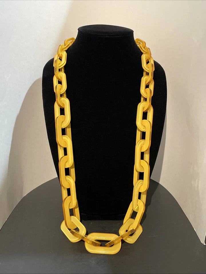 Collar Cadena Pasarela Alta Costura Rara Avis Iris Apfel Amarillo y Translúcido 36 Foto 1 de 4