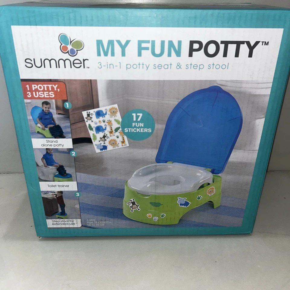 My Fun Potty ~ 3-In-1 ~ Stand Alone Potty Seat, Toilet Trainer & Step Stool- NEW - Image 1 of 3