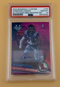 2023 Bowman U Chrome Quinshon Judkins Auto Fuchsia Diamond Ref 39 of 150 PSA 10 - Bild 1 von 2