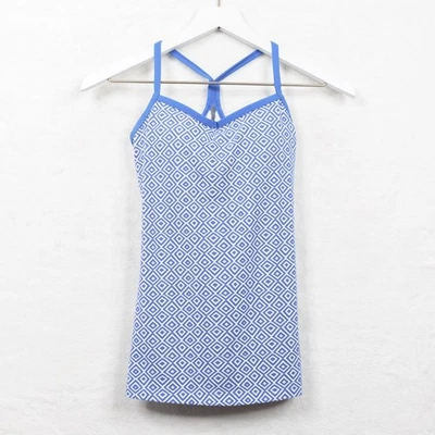 Sujetador LUCY Geo Print espalda deportiva sin mangas cami entrenamiento tenis pickleball azul XS Foto 1 de 4