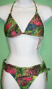 Costume da bagno Ella Moss Isla costume da bagno verde blu rosa bikini 2 pezzi nuovo - Foto 1 di 6