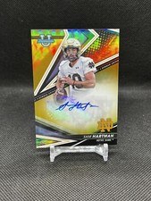 2022 Bowman University Sam Hartman Notre Dame Fighting Irish Gold Auto Card /50