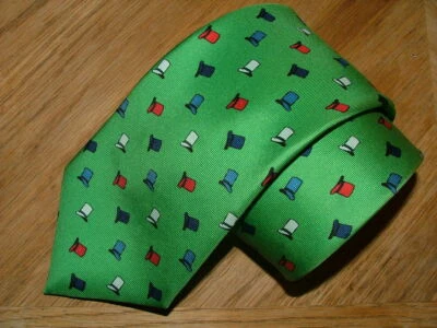 Turnbull & Asser para hombre. SOMBREROS VERDES CORBATA 100 % SEDA HECHOS EN INGLATERRA #0364 Foto 1 de 4