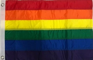 Bandera Arco Iris Divertida Novedad Regalo 12x18" Ojales 2 Caras #528 Orgullo Navidad Amor - Imagen 1 de 2