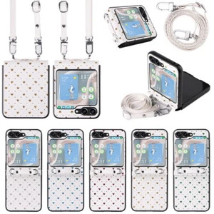 Stoßfestes Leder Schlüsselband Hülle Cover für Samsung Galaxy Z Flip5 Flip4 Flip3 5G - Bild 1 von 18
