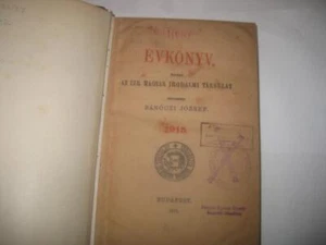 1915 Budapest HUNGARIAN JUDAICA Évkönyv / kiadja az Izraelita Magyar Irodalmi - Picture 1 of 8