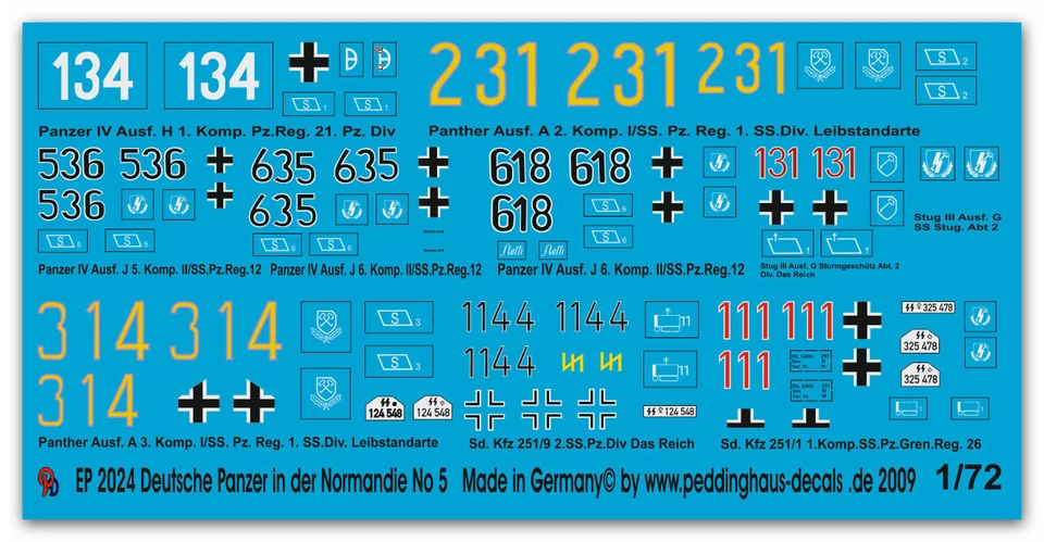 Peddinghaus 2024 1/72 Carro Armato Tedesco In Normandia No 5 - Immagine 1 di 1