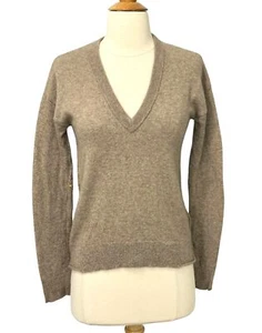 Zadig Voltaire Vivi Elbow Star Patch Cashmere Sweater Brown Gold V-Neck Size XS - Picture 1 of 9