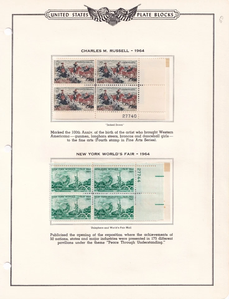 Scott #1243 & 1244 Plate Blocks of 4 Stamps - MNH - Image 1 of 1
