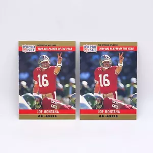 (2) Joe Montana 1990 Pro Set Printing Multiple Error Card #2 Rare Football Card - Picture 1 of 5