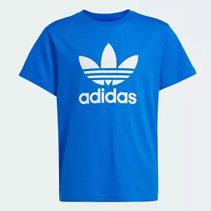 Adidas Adicolor Trefoil Blau Tee T-Shirt Unisex Jugend Größe Medium M Neu Mit Etikett - Bild 1 von 5