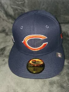 NEW ERA 59 FIFTY 5950 NFL CHICAGO BEARS MENS FITTED HAT BLUE 6 7/8 TEAM PATCH - Picture 1 of 7