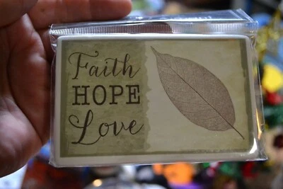 FAITH HOPE LOVE W/LEAF CERAMIC 4 X 2.5 INCH REFRIGERATOR CAR MAGNET SAVE A LOT - Image 1 of 4
