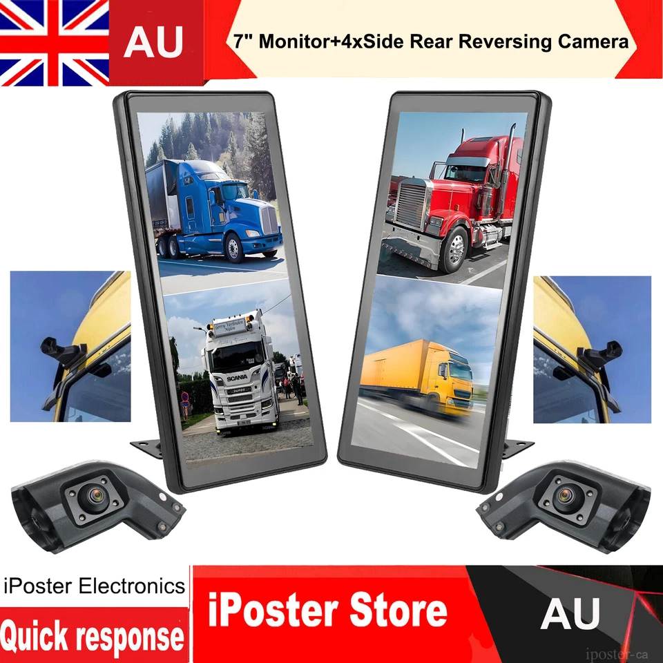 10.36" AHD BSD Car Side View 4K Touch Screen DVR Mirror Monitor For Truck Van RV - Image 1 of 4