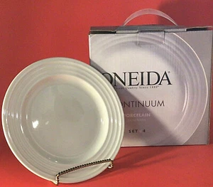 ONEIDA CONTINUUM SALAD PLATES RIBBED SET OF 4 UNUSED IN ORIGINAL BOX - Picture 1 of 9