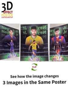 Football-Neymar Junior-3D Poster, 3D Lintikular - 3 Bilder ändern - Bild 1 von 6