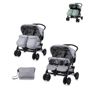 Lorelli Zwillingskinderwagen TWIN Wickeltasche Einhand-Klappsystem Fußabdeckung - Bild 1 von 8
