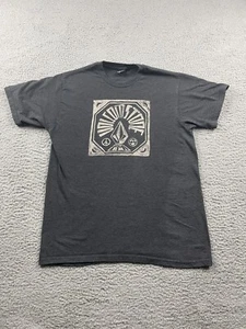 Volcom Shirt Adult Medium Gray White Logo Spell Out Skater Skateboard Mens 867 - Picture 1 of 8