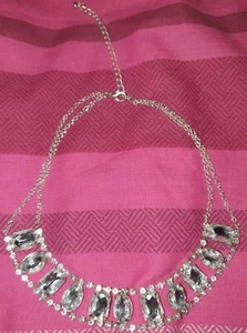 Silver Stone Necklace / Choker - Picture 1 of 3
