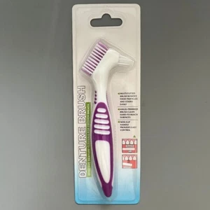 1Pack Denture Cleaning Brush Multi-Layered Bristles False Teeth Ergonomic Rubber - Picture 1 of 12