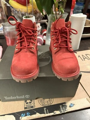 Timberland Premium 6" Waterproof Boot Dark Red Nubuck Sz 9 Toddler - Image 1 of 4